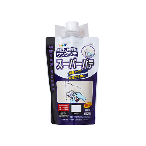 アサヒペン　ワンタッチ スーパーパテ 200ml W101　【品番：4970925313164】