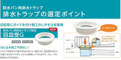 テクノテック　防水パン用排水トラップ T.Eトラップ　ニューホワイト　【品番：GDT-SWM-W2】