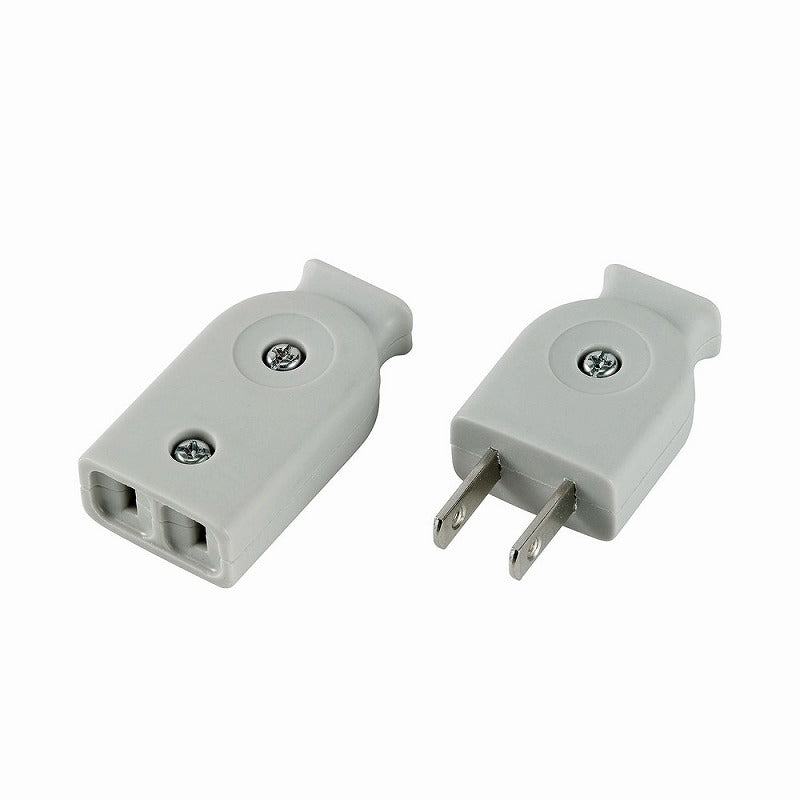 【メール便対応】朝日電器（ELPA）　平形コネクター　グレー　【品番：A-21H（GY）】