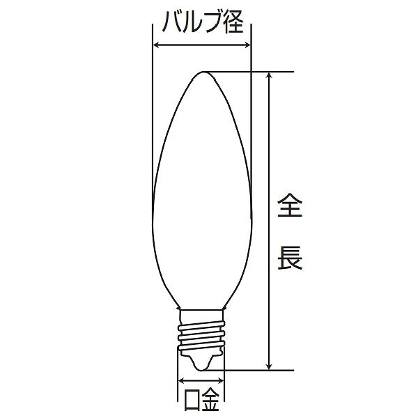 【在庫処分】朝日電器（ELPA）　シャンデリア球 40W E17　クリア　【品番：G-66H（C）】