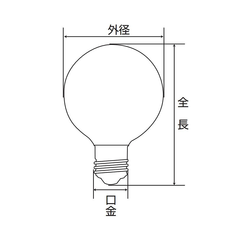 朝日電器（ELPA）　ミニボールタイプLED電球 E17　クリア電球色　【品番：LDG1CL-G-E17-G266】