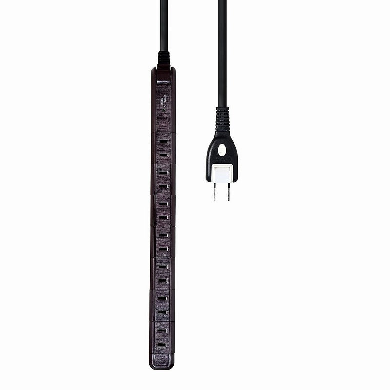 朝日電器（ELPA）　耐雷スリム回転タップ 7個口 2m　木目　【品番：WBS-SL702SB（WD）】