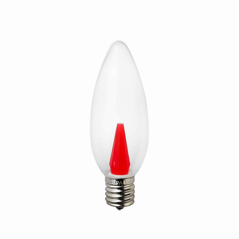 朝日電器（ELPA）　シャンデリアタイプLED装飾電球 E17　クリアレッド　【品番：LDC1CR-G-E17-G328】