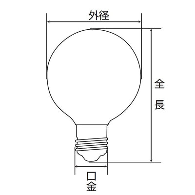 朝日電器（ELPA）　ミニボールタイプLED電球 E26　クリア電球色　【品番：LDG1CL-G-G276】