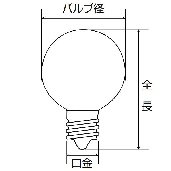 朝日電器（ELPA）　ミニボールタイプLED電球 E12　クリア電球色　【品番：LDG1CL-G-E12-G236】