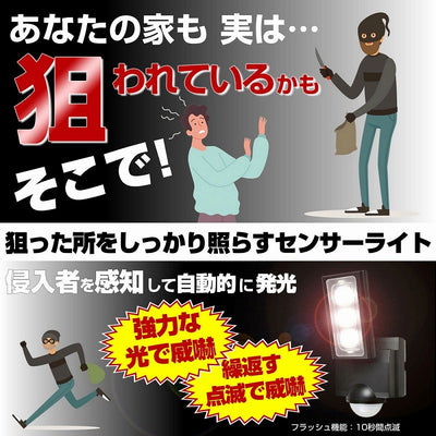 朝日電器（ELPA）　防雨センサーライト（ソーラー発電式） 　【品番：ESL-311SL】