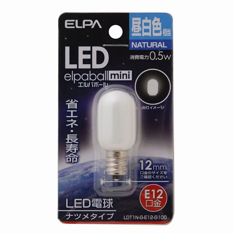 【在庫処分】朝日電器（ELPA）　ナツメタイプLED電球 E12　昼白色　【品番：LDT1N-G-E12-G100】