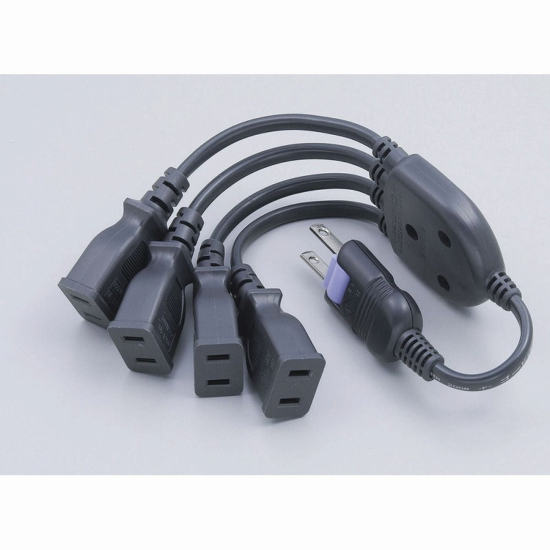 朝日電器（ELPA）　4分配コード15A　ダークグレー　【品番：W-X1200NB（DG）】