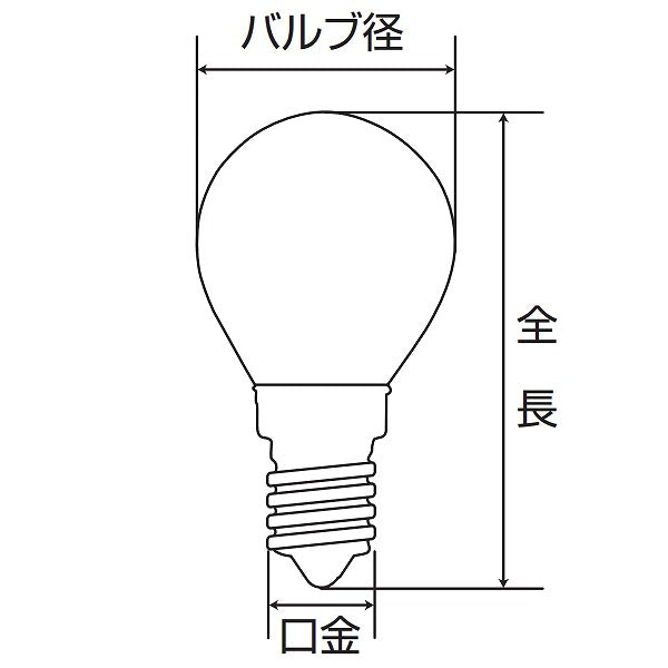 朝日電器（ELPA）　S形ミニ球 25W E14　クリア　【品番：G-201H（C）】