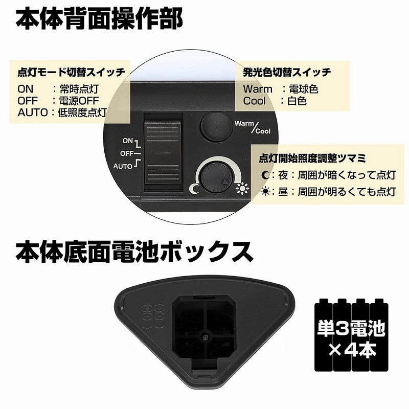 朝日電器（ELPA）　もてなしのあかり 据置・コーナー　白色/電球色　【品番：HLH-2202】