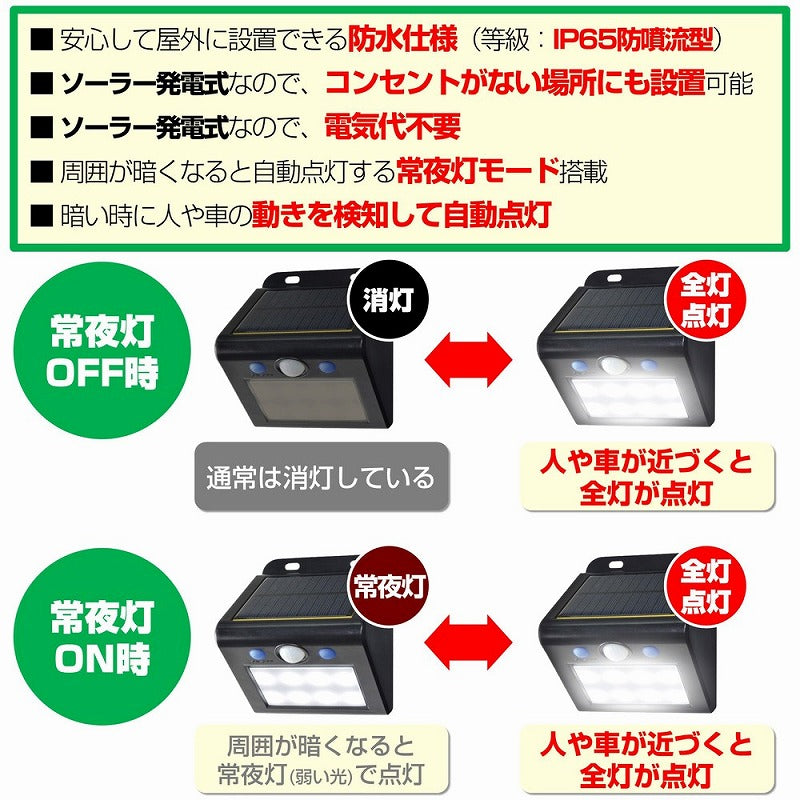 朝日電器（ELPA）　防雨センサーウォールライト（ソーラー発電式）　電球色　【品番：ESL-K411SL（L）】