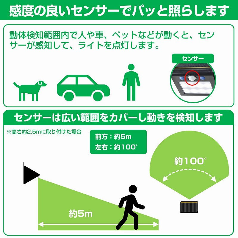 朝日電器（ELPA）　防雨センサーウォールライト（ソーラー発電式）　電球色　【品番：ESL-K411SL（L）】