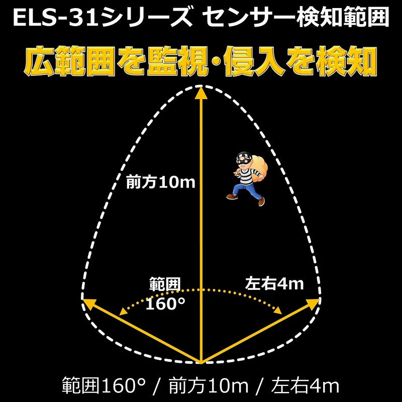 朝日電器（ELPA）　防雨センサーライト（ソーラー発電式）　【品番：ESL-312SL】
