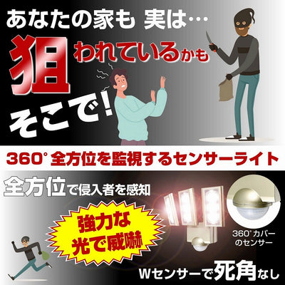 朝日電器（ELPA）　防雨センサーライト（コンセント式）　【品番：ESL-ST1203AC】
