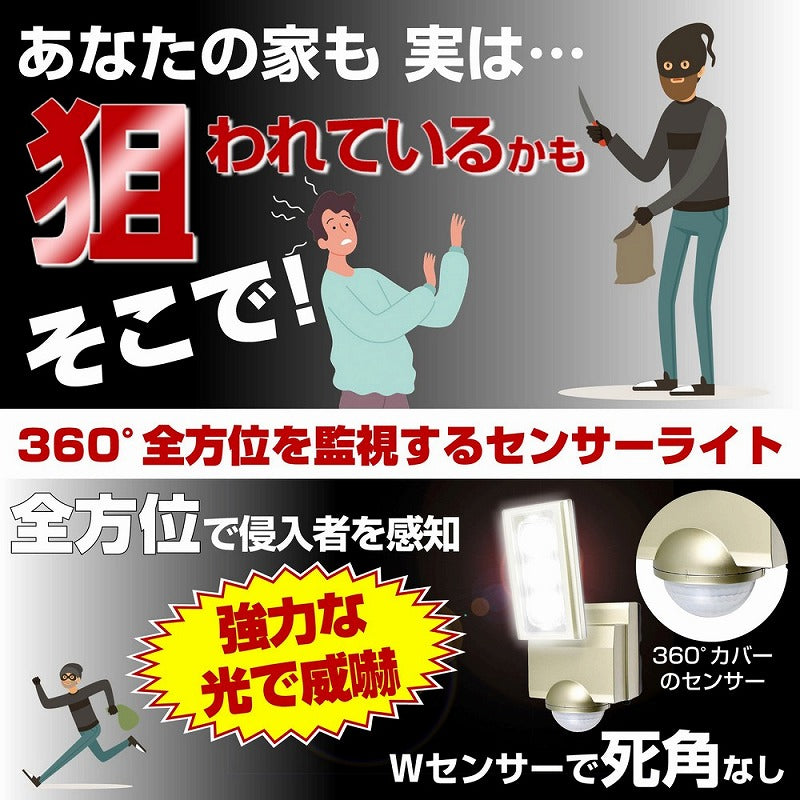 朝日電器（ELPA）　防雨センサーライト（コンセント式）　【品番：ESL-ST1201AC】