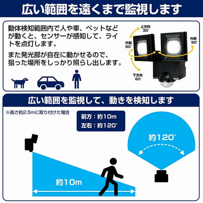 朝日電器（ELPA）　防雨センサーライト（乾電池式）　【品番：ESL-N112DC】