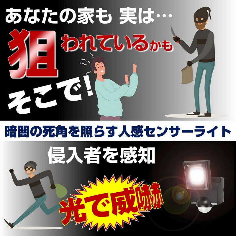 朝日電器（ELPA）　防雨センサーライト（乾電池式）　【品番：ESL-N111DC】