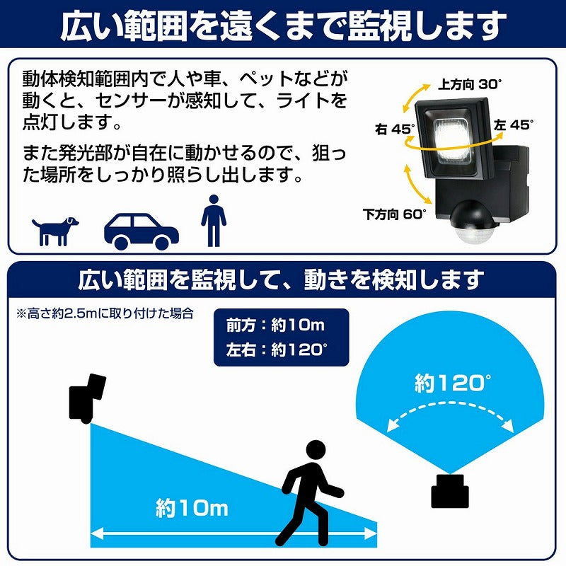 朝日電器（ELPA）　防雨センサーライト（乾電池式）　【品番：ESL-N111DC】