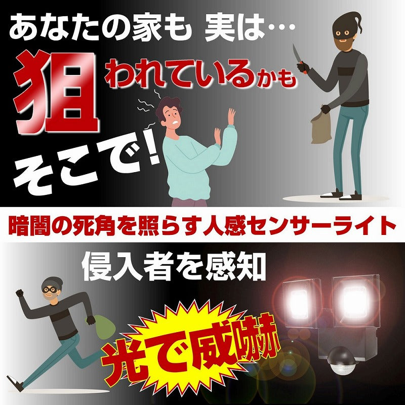 朝日電器（ELPA）　防雨センサーライト（ソーラー発電式）　【品番：ESL-N112SL】