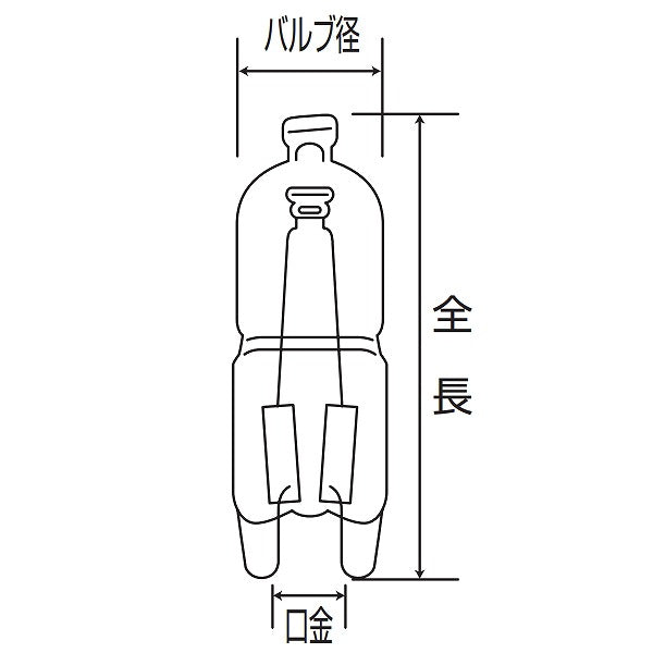 【在庫処分】【メール便対応】朝日電器（ELPA）　ピン口金ハロゲン JDタイプ 25W G9　クリア　【品番：G-JD01H】