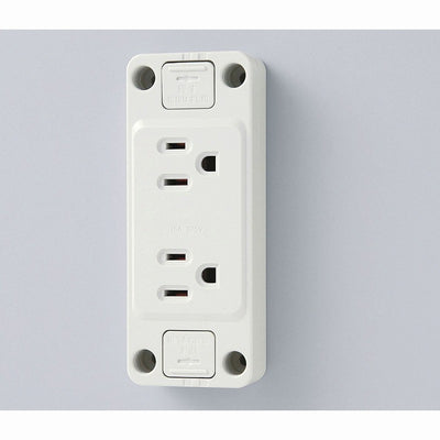 【メール便対応】朝日電器（ELPA）　仮設用角形接地ダブルコンセント　【品番：A-520H】