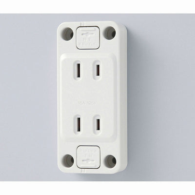 【メール便対応】朝日電器（ELPA）　仮設用角形ダブルコンセント　【品番：A-510H】