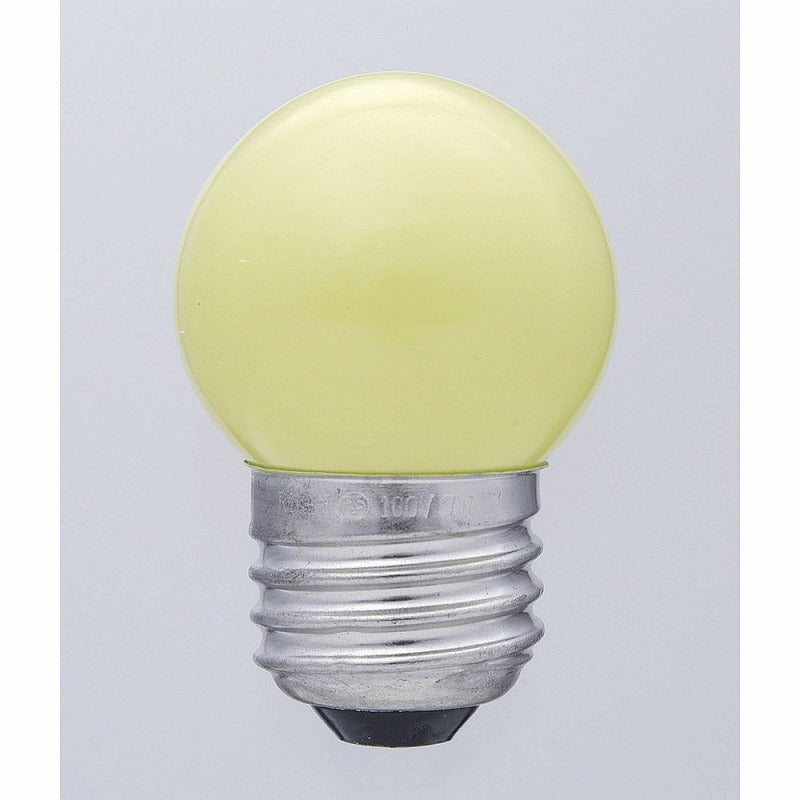朝日電器（ELPA）　寸丸球 7W E26　イエロー　【品番：G-13H（Y）】
