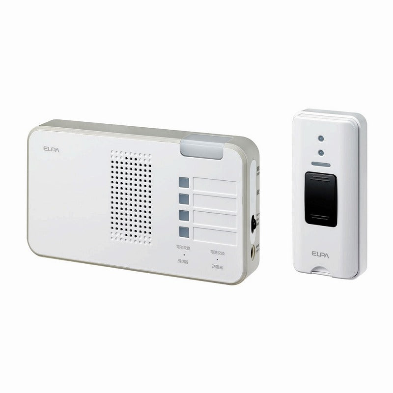 【在庫処分】朝日電器（ELPA）　ワイヤレスチャイム ランプ付受信器＋押ボタン送信器セット　【品番：EWS-S5230】