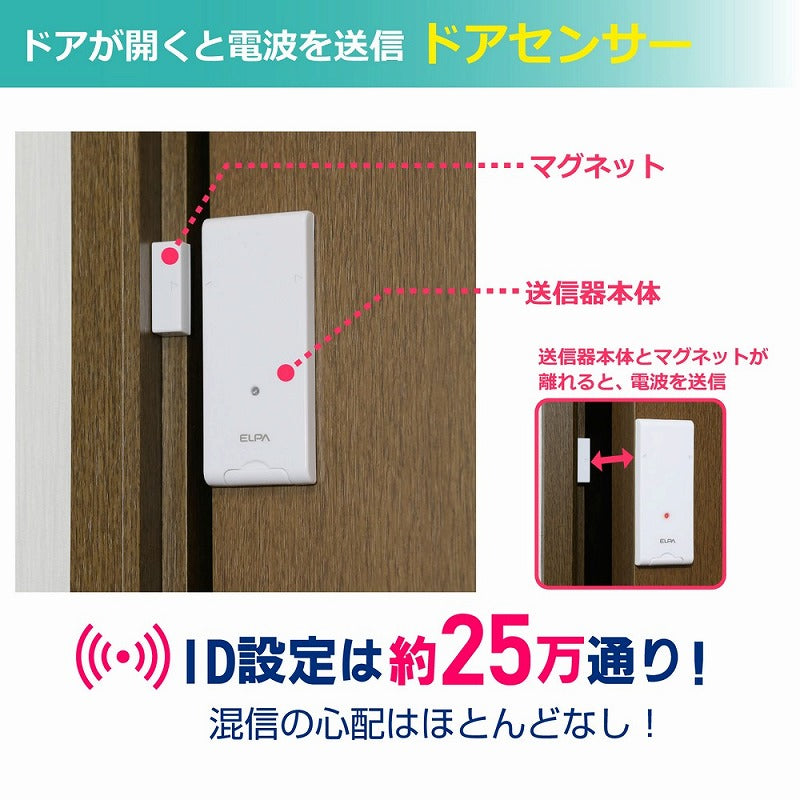 【メール便対応】朝日電器（ELPA）　ワイヤレスチャイムドアセンサー送信器　【品番：EWS-P34】