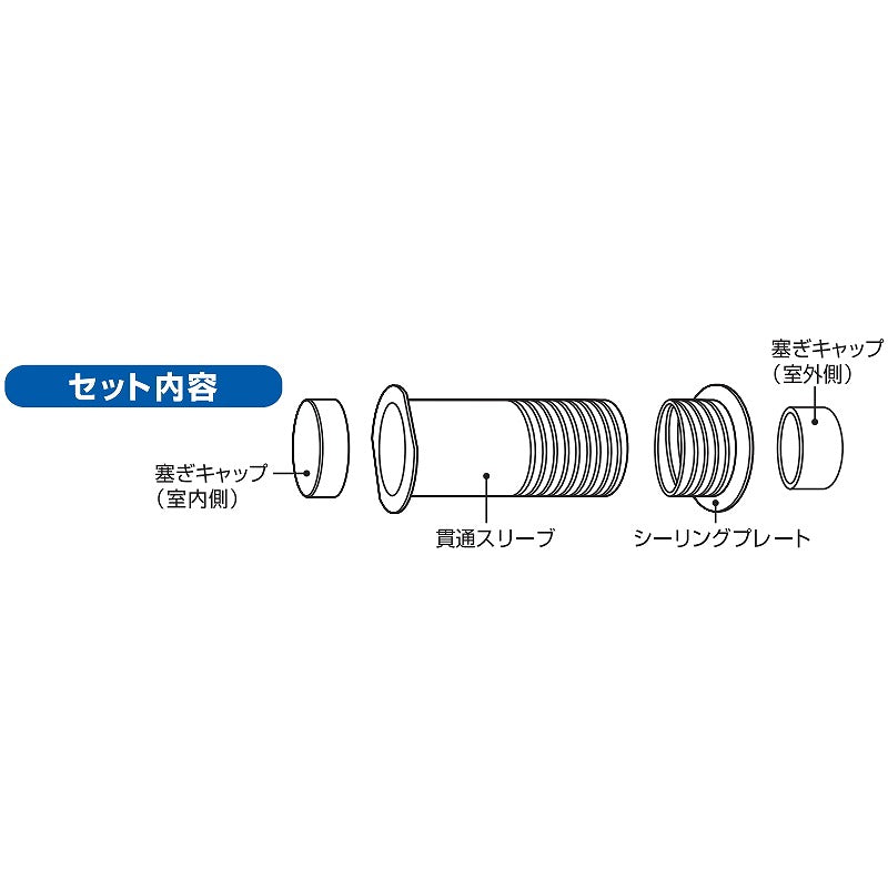 朝日電器（ELPA）　貫通スリーブセット ホルソー径φ60　【品番：NFP-60H】
