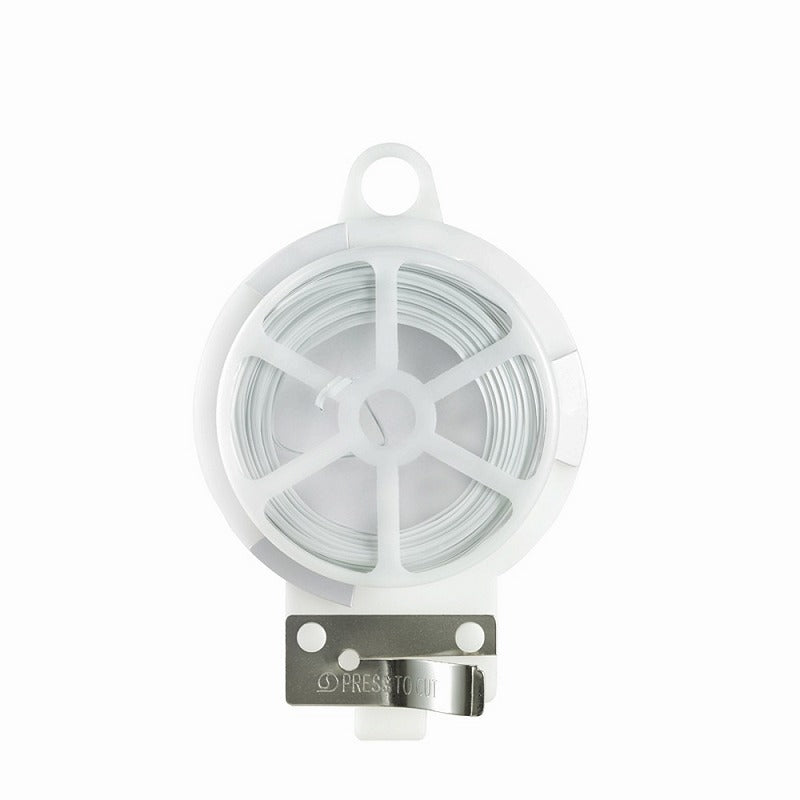 【在庫処分】【メール便対応】朝日電器（ELPA）　ビニールタイ（カッター付） 10m　ホワイト　【品番：CB-N10P（WH）】