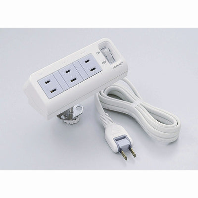 朝日電器（ELPA）　集中スイッチ付デスクタップ 3個口 2m　ホワイト　【品番：WB-DS32B（W）】