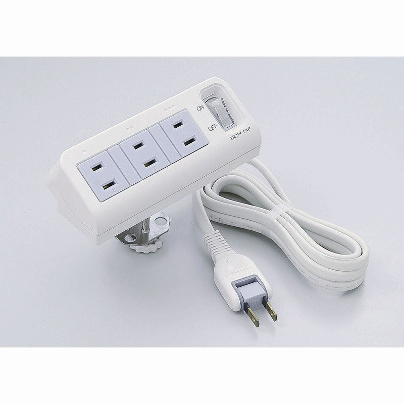 朝日電器（ELPA）　集中スイッチ付デスクタップ 3個口 2m　ホワイト　【品番：WB-DS32B（W）】