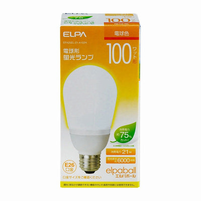 朝日電器（ELPA）　電球形蛍光ランプ 100W形 E26　電球色 　【品番：EFA25EL/21-A102H】