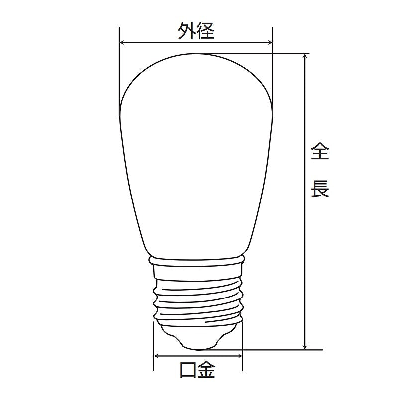 朝日電器（ELPA）　サイン球タイプLED装飾電球 E26　赤色　【品番：LDS1R-G-GWP904】