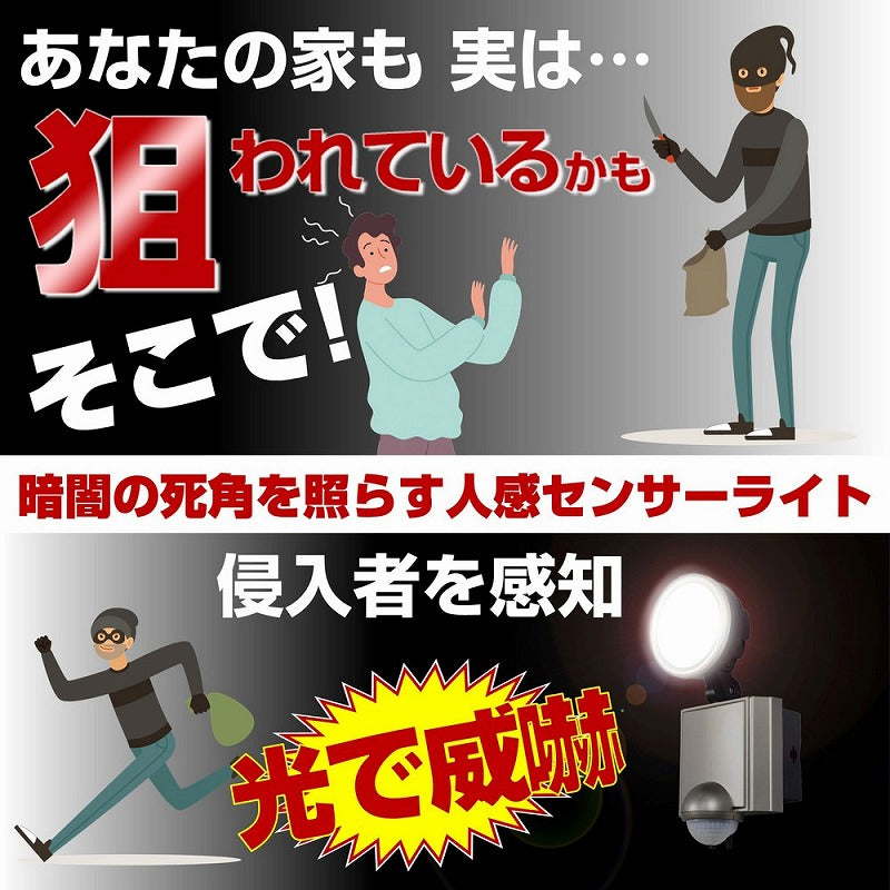 朝日電器（ELPA）　防雨センサーライト（コンセント式）　【品番：ESL-SS1001AC】