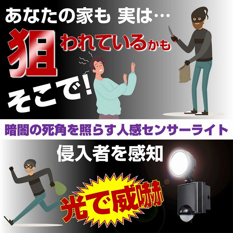 朝日電器（ELPA）　防雨センサーライト（コンセント式）　【品番：ESL-SS801AC】●