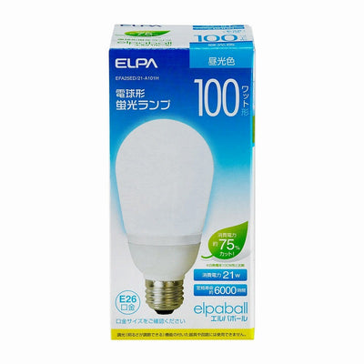 朝日電器（ELPA）　電球形蛍光ランプ 100W形 E26　昼光色　【品番：EFA25ED/21-A101H】