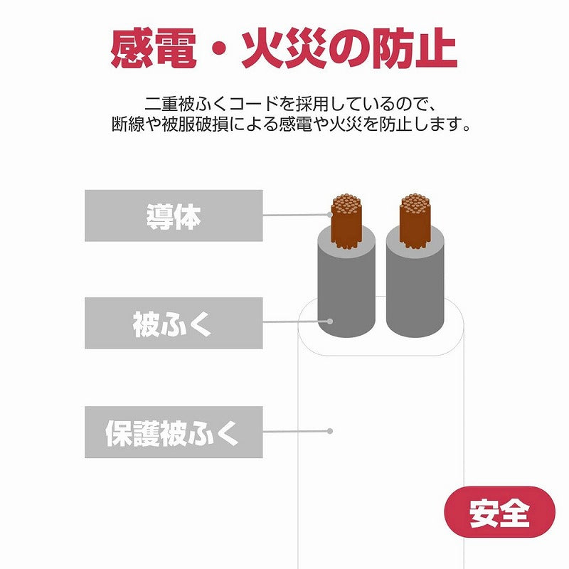朝日電器（ELPA）　EDLP延長コード 10m　ホワイト　【品番：LPE-110N（W）】