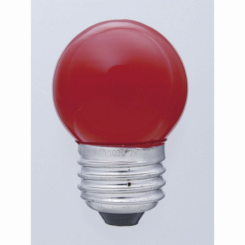 朝日電器（ELPA）　寸丸球 7W E26　レッド　【品番：G-13H（R）】