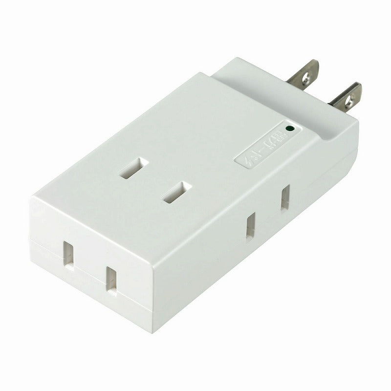 【メール便対応】朝日電器（ELPA）　コンパクトタップ 雷ガード付 4個口　ホワイト　【品番：A-CT004SB（W）】