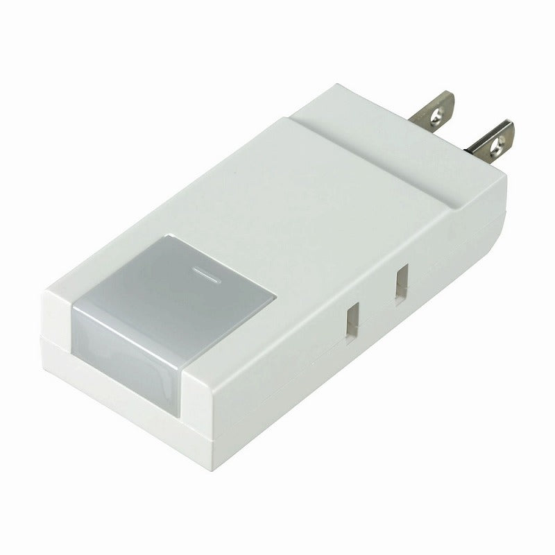 【メール便対応】朝日電器（ELPA）　コンパクトタップ LED付 2個口　ホワイト　【品番：A-CT002LED（W）】