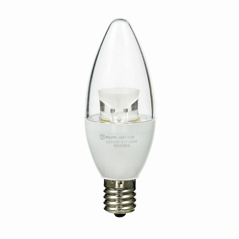 朝日電器（ELPA）　シャンデリアタイプLED電球 E17　電球色　【品番：LDC4CL-E17-G351】