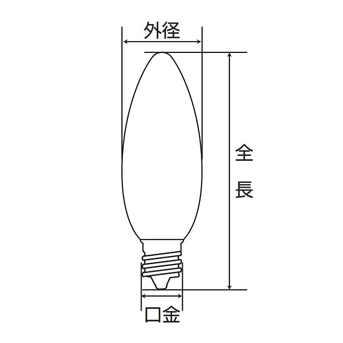 朝日電器（ELPA）　シャンデリアタイプLED電球 E17　電球色　【品番：LDC4CL-E17-G351】