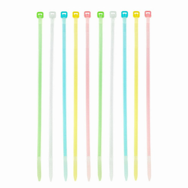 【メール便対応】朝日電器（ELPA）　makimaki スケルトンタイ 150mm・10本入　アソート　【品番：TUH-ST150（AS）】