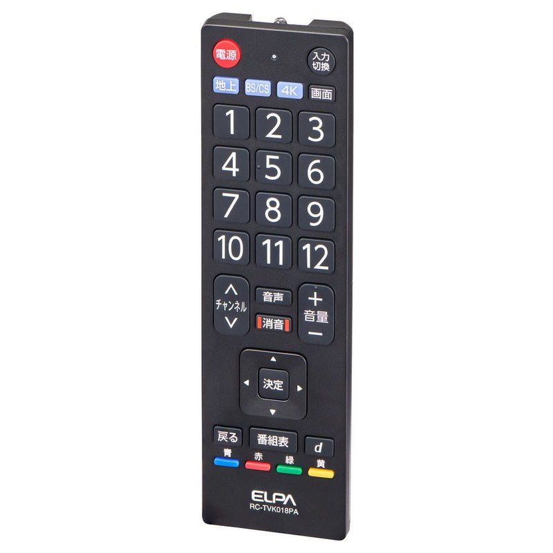 【廃番】朝日電器（ELPA）　薄型デザイン メーカー別テレビリモコン（パナソニック用）　【品番：RC-TV008PA】