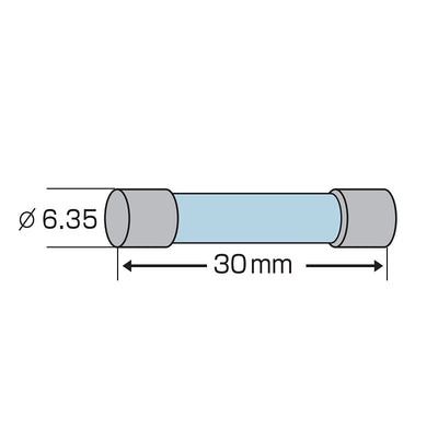 朝日電器（ELPA）　耐ラッシュ型ヒューズ 30mm 250V 20A　【品番：TF-T2200H】