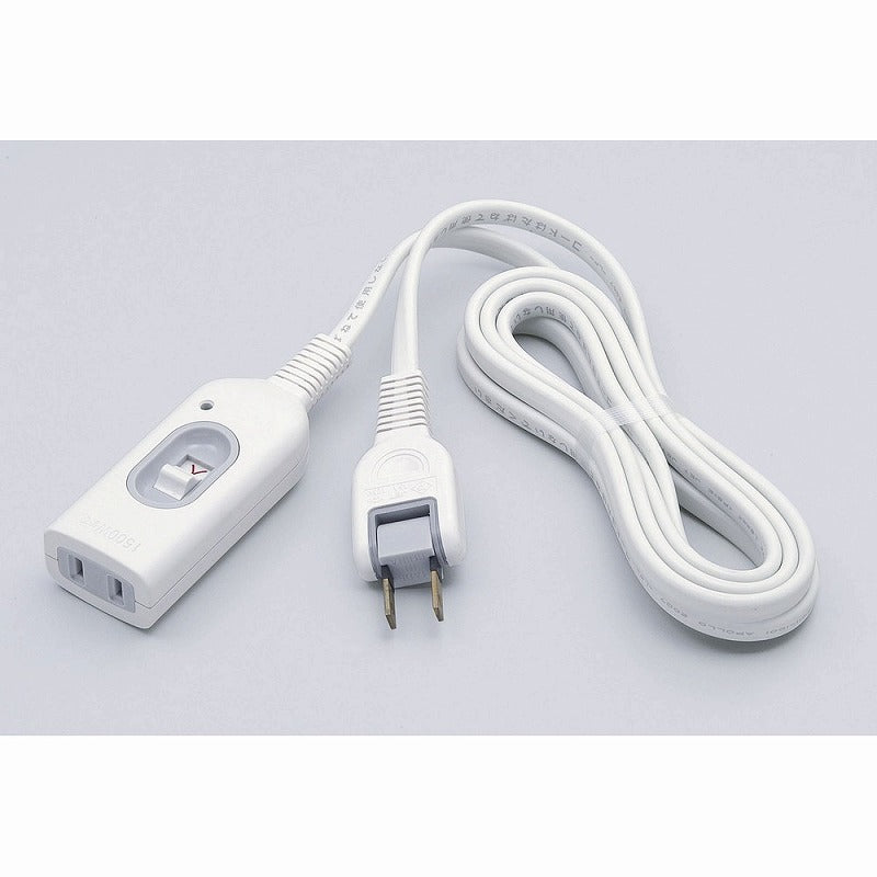 朝日電器（ELPA）　スイッチ付延長コード 1m　ホワイト　【品番：W-S1010B（W）】