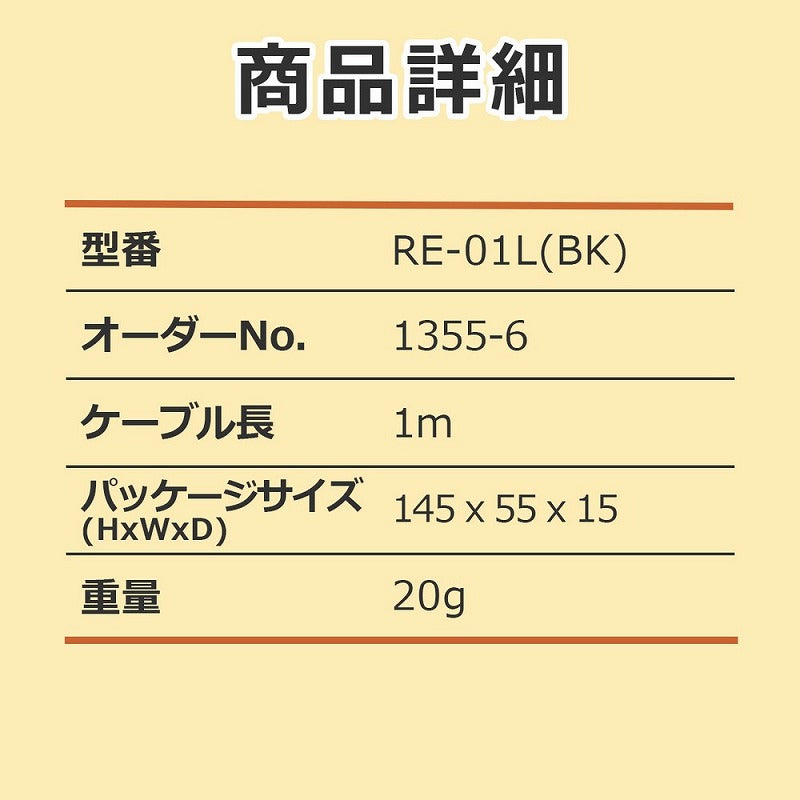 【メール便対応】朝日電器（ELPA）　ラジオ用イヤホン 3.5φL型ミニプラグ　【品番：RE-01L（BK）】