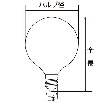 朝日電器（ELPA）　ミニボール球 60W E26　クリア　【品番：G-807H（C）】